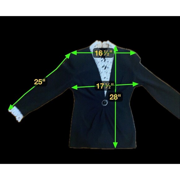 VTG Daymor Couture Black Lace Small 80s Evening Jacket Formal Statement Beaded - Picture 14 of 16